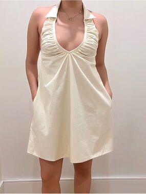Ruched Halter Balloon Dress Mini
